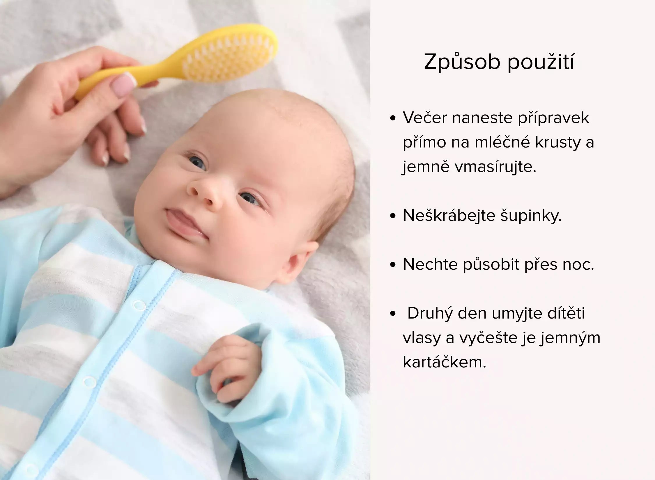 Krém na vlasovou pokožku proti tvorbě mléčných krust