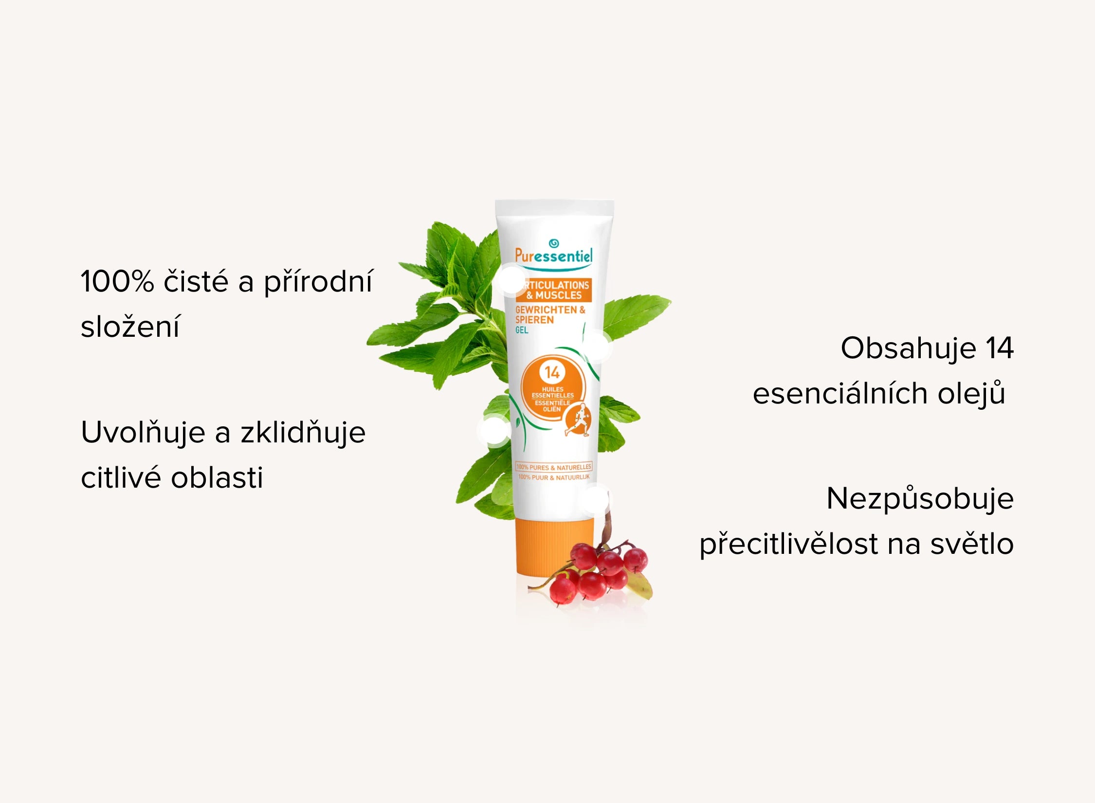 Gel na bolavé svaly a klouby 14 esenciálních olejů