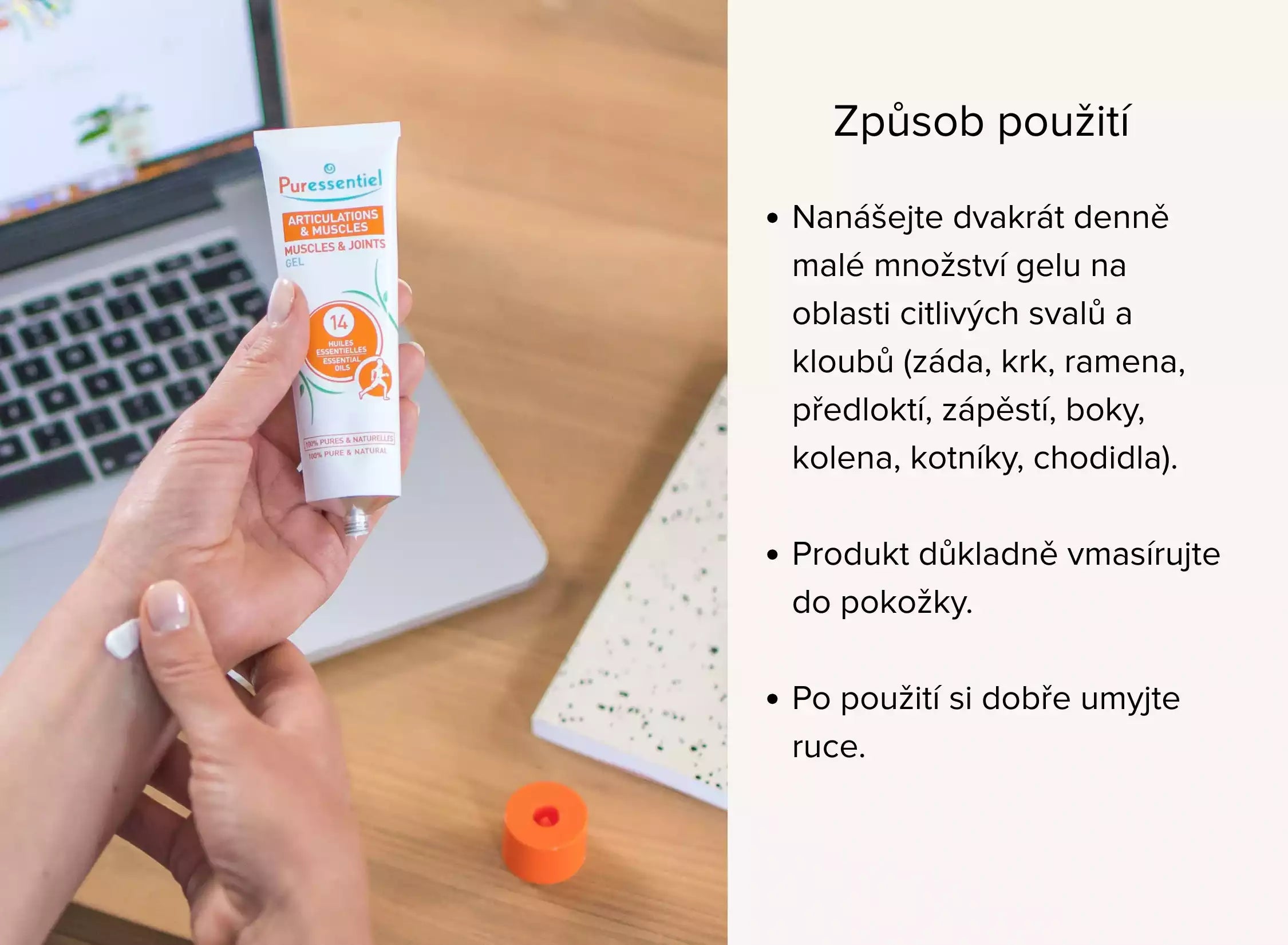 Gel na bolavé svaly a klouby 14 esenciálních olejů